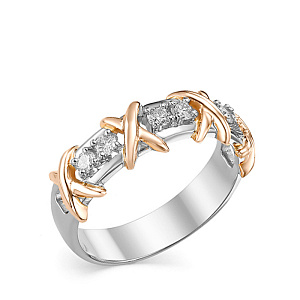 Кольцо из белого золота с бриллиантами