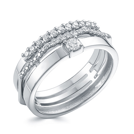 Кольцо из белого золота с бриллиантами