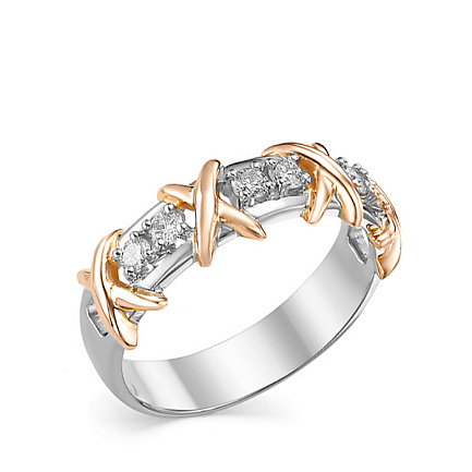 Кольцо из белого золота с бриллиантами