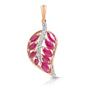 Подвеска из красного золота с бриллиантами, рубином