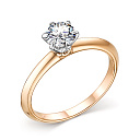 Кольцо из красного золота с бриллиантом