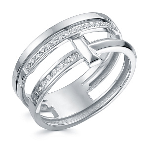 Кольцо из белого золота с бриллиантами