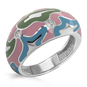 Кольцо из серебра с фианитами