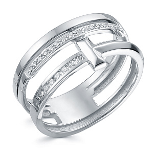 Кольцо из белого золота с бриллиантом