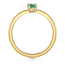 Кольцо из желтого золота с бриллиантами, изумрудом
