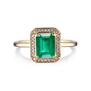 Кольцо из желтого золота с бриллиантами