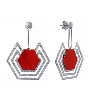 Серьги из черненого серебра с эмалью