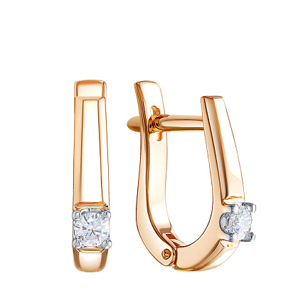 Серьги из красного золота с бриллиантами