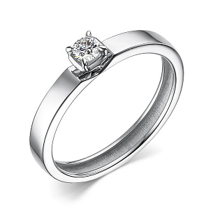 Кольцо из белого золота с бриллиантом