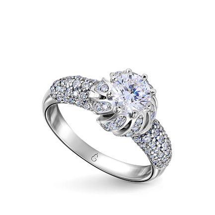 Кольцо из белого золота с бриллиантом