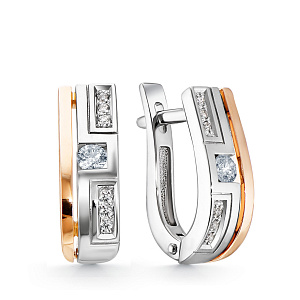 Серьги с английским замком из желтого золота