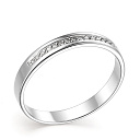 Кольцо обручальное из белого золота с бриллиантами