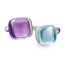 Кольцо из белого золота с аметистом, топазом