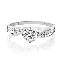 Кольцо из серебра с фианитами