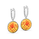 Серьги с английским замком из серебра с фианитами