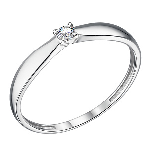 Кольцо из белого золота с бриллиантом