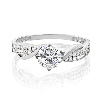 Кольцо из серебра с фианитами