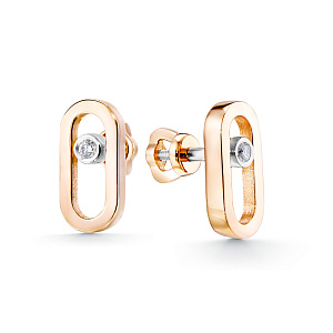 Серьги из красного золота с бриллиантами