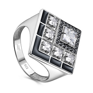 Кольцо из серебра с фианитами