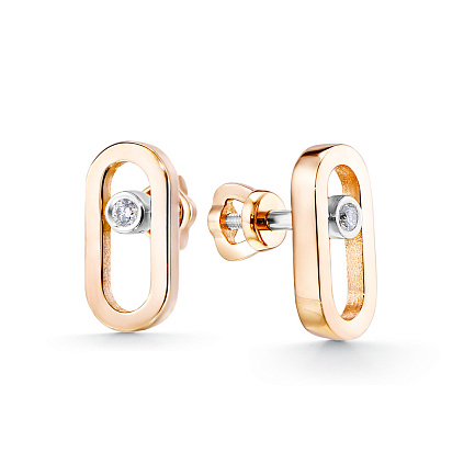 Серьги из красного золота с бриллиантами