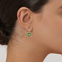 Серьги из желтого золота с бриллиантами, изумрудом