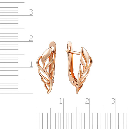 Серьги с английским замком из красного золота