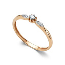 Кольцо из красного золота с бриллиантами