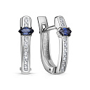 Серьги с английским замком из белого золота с бриллиантами