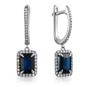 Серьги с английским замком из белого золота