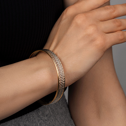 Браслет декоративный из серебра с позолотой