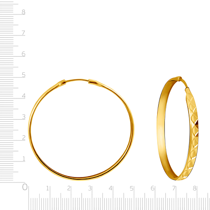 Серьги-кольца "Конго" из желтого золота