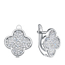 Серьги с английским замком из серебра с фианитами