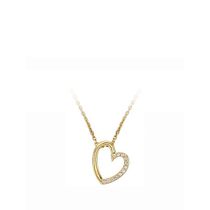 Колье из желтого золота с фианитом