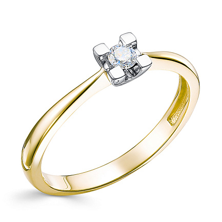 Кольцо из желтого золота с бриллиантом