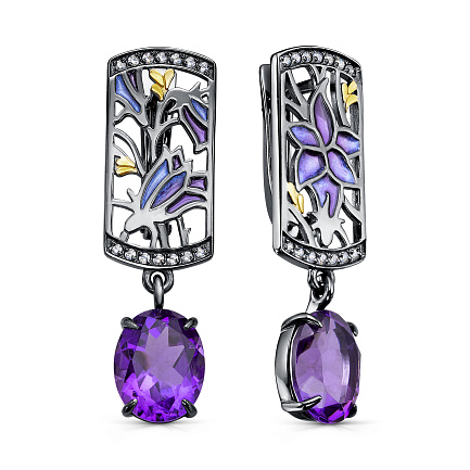 Серьги с английским замком из серебра