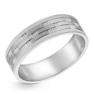 Кольцо обручальное из белого золота