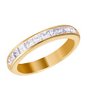 Кольцо обручальное из желтого золота с бриллиантами