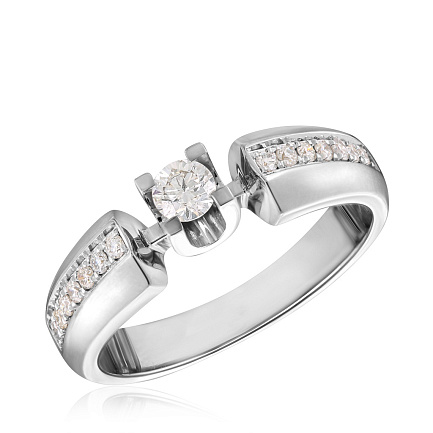 Кольцо из белого золота с бриллиантами
