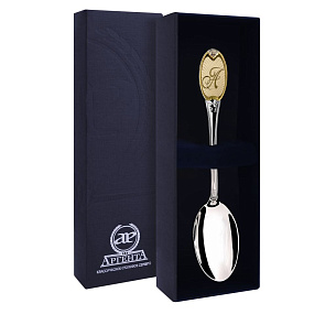 Серебряная чайная ложка с логотипом 