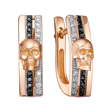 Серьги из красного золота с бриллиантами