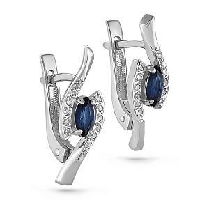 Серьги с английским замком из белого золота