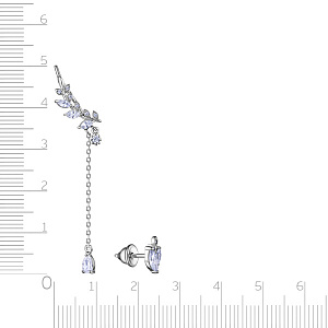 Серьги из серебра с фианитом