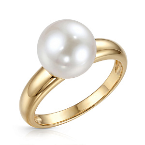 Кольцо из желтого золота с жемчугом