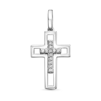 Крест декоративный из платины с бриллиантами