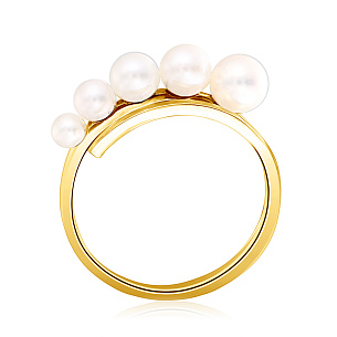 Кольцо из желтого золота с жемчугом