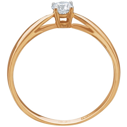 Кольцо из желтого золота с бриллиантом