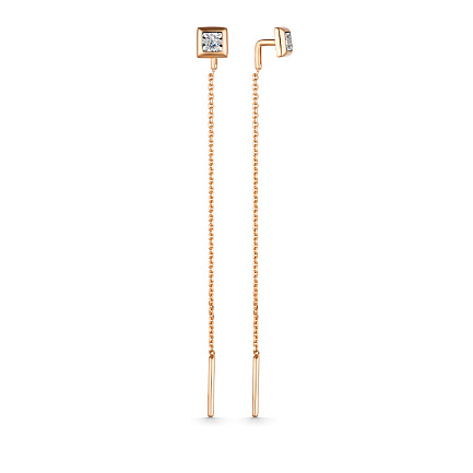 Продевки из красного золота с бриллиантами