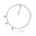 Браслет декоративный из серебра с фианитом