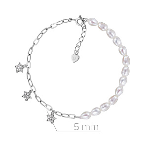 Браслет декоративный из серебра с фианитом