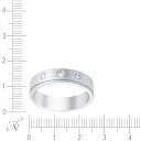 Кольцо обручальное из белого золота с бриллиантами